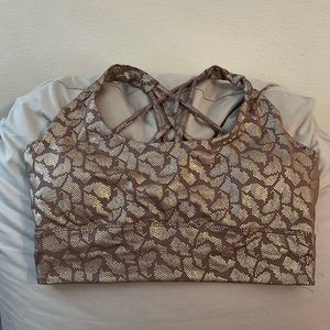 Purple Beige Gold Sports Bra